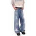 Old Paint Graffiti Five-pointed Star Straight Loose Jeans Men's 2025 Summer New Trendy Versatile Long Pants_mkmklike.com