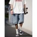 Men's Clothing Bellken Early Studio CityBoy Japanese Retro Washed Loose Denim Shorts Men And Women Casual Pants_mkmklike.com