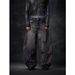 Vintage Washed High-Waisted Baggy Jeans Men's 90s Grunge Streetwear Denim Distressed Details Black Grey S-3XL_mkmklike.com