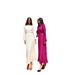 Women's clothing new fashion long skirt female leisure solid color round neck trumpet sleeve pleated dress_mkmklike.com
