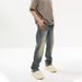 Nordmann American Style Vibe Jeans For Men, Autumn And Winter Vintage Washed Long Pants, Trendy Loose Straight Casual Pants_mkmklike.com