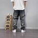 Men's Summer American Retro Loose Straight Leg Jeans Ripped Patches And Patchwork Versatile Long Pants_mkmklike.com