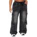 Men's Retro Streetwear Workwear Jeans - Hip Hop Baggy Denim Pants With Vintage Design_mkmklike.com