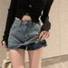 Women's Clothing Retro Denim Skirt Female Summer New Style Skirt Pants Small Hot Girl High Waist Straight Short Skirt_mkmklike.com