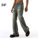 EF JEANS | 2024 New High Street Retro Old Washed Pattern Design Slightly Stretched And Thin Straight Jeans Tide_mkmklike.com