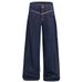 American High Street Design Denim Wide-Leg Men's Vibe Trendy Side Pleated Niche Loose Casual Pants_mkmklike.com