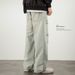 Men's Distressed Straight Leg Jeans - Loose Fit Oversized Denim Pants With Vintage Washed Effect, Comfortable & Stylish For Casual Wear_mkmklike.com