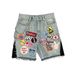 Men's Clothing Printed Denim Shorts Men's High Street Design Straight Shorts Loose Versatile Mid Length Pants Trend_mkmklike.com