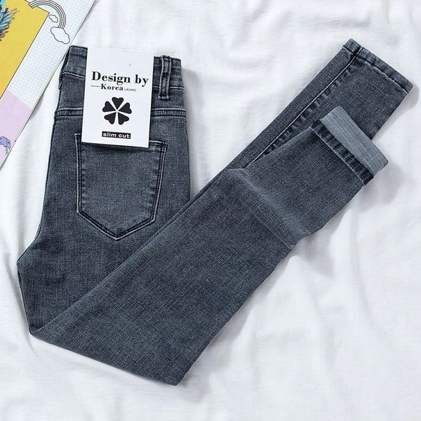 Women's Clothing Women's Slim Fit High Waisted Jeans New Nine Point Pencil Pants Autumn_mkmklike.com