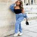 Women's Wide Leg Casual Jeans Multi Pocket Workwear European American Style Spring Autumn Hot Selling_mkmklike.com
