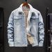 Winter Fleece Thickened Denim Jacket Men's Korean Version Of Trendy Men's Clothing Versatile Loose Large Size Thermal Tooling Jacket Tide_mkmklike.com