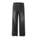 Personalized Pocket Design Sense Loose Denim Trousers Men's Street Trend Washing Water Old Polished White Straight Dad Pants_mkmklike.com
