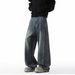 High Street Wide Leg Jeans Men's Autumn And Winter American Loose Straight Drop Pants Boys Washed Retro_mkmklike.com