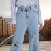 "Loose Wide Leg High Waisted Ripped Jeans – Vintage Distressed Denim Pants For Women (XS-2XL, Light/Dark Blue & Black)"_mkmklike.com
