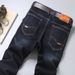 Men's Stretch Denim Jeans - Straight Leg Comfort Fit For Work & Casual Wear - Classic Blue & Black (Multiple Styles & Sizes Available)_mkmklike.com