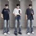 Autumn American High Street Vintage Jeans, Men's And Women's Trendy Slim Fit Straight Tube Vibe Wide Leg Mop Casual_mkmklike.com
