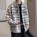 Autumn New Houndstooth Plaid Shirt Chic LittleStyle Trendy Brand High-end Men's Fashion Design Jacket_mkmklike.com