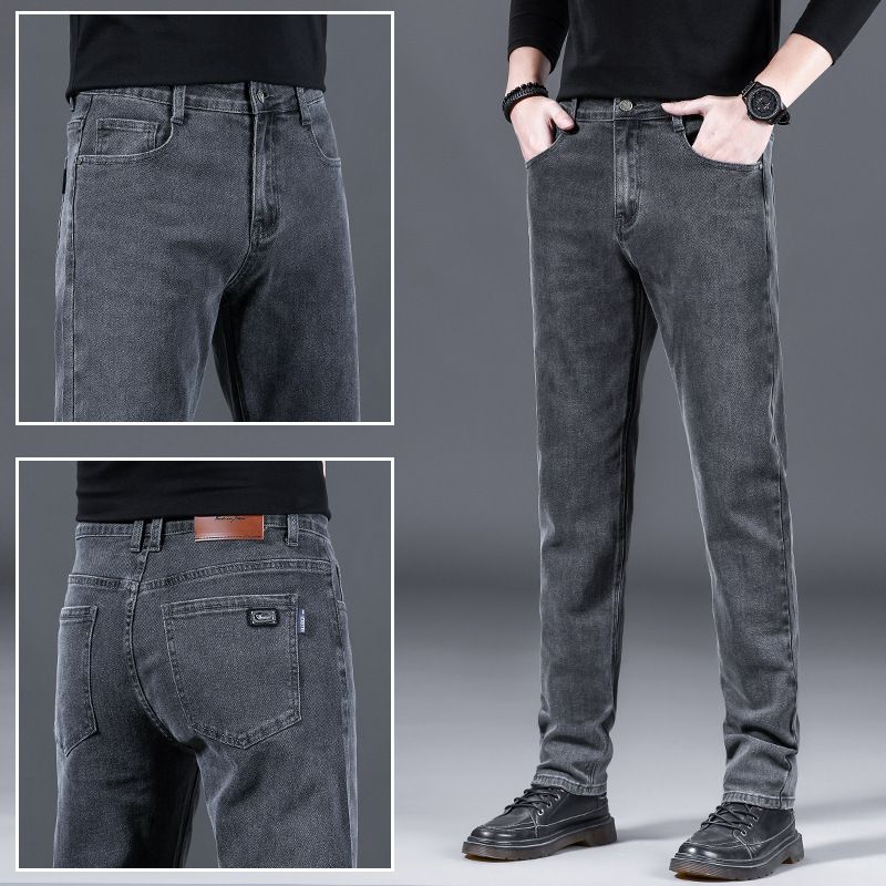 Elastic Jeans Men's Plus Size Loose Straight Leg Casual Pants For Spring And Autumn, Durable And Wear-resistant Work Pants For Labor Protection_mkmklike.com