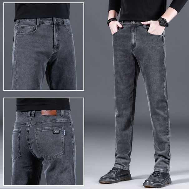 Elastic Jeans Men's Plus Size Loose Straight Leg Casual Pants For Spring And Autumn, Durable And Wear-resistant Work Pants For Labor Protection_mkmklike.com