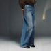 European And American ZA Cross-border RA Foreign Trade Wholesale Leather Patchwork Washed For Women, Baggy Low-waist_mkmklike.com