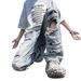 Vintage Washed Distressed Flared Jeans – Unisex High Street Retro Denim Pants With Stretch Comfort (S-3XL, Classic Blue)_mkmklike.com