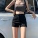 Women's High-Waisted Slimming Denim Shorts A-Line Tight Fit Trendy Sexy Hip Hugging Straight Leg Stretchy Hot Pants For Outdoor Wear_mkmklike.com