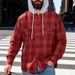 2025 New European American Style Spring And Autumn Men's Hooded Flannel Plaid Button Shirt Jacket Versatile Casual_mkmklike.com