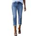 K Fashionable Retro Slim Fit Elastic Jeans For Women_mkmklike.com
