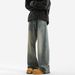 Vintage Washed Distressed Denim Jeans For Men - Relaxed Fit Straight Leg Trousers With Retro Style_mkmklike.com