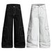 Contrast Stitch Wide-Leg Cargo Pants – Unisex Streetwear Utility Trousers With Drop-Crotch & Multi-Pocket Design_mkmklike.com