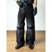American Niche Design High Street Jeans, Unisex Retro Street Embroidered Wide Leg Cleanfit Loose Trousers_mkmklike.com