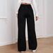 Women's High-Waisted Baggy Straight-Leg Jeans - 90s Vintage Washed Denim Pants, Non-Stretch Black Wide-Leg Trousers For Streetwear_mkmklike.com