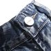 Summer Thin Denim For Men, Distressed Mid-Length Korean Style Trendy Loose Straight Printed Men's Five-Point Shorts_mkmklike.com