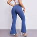 Women's Slimming High Elasticity Jeans mid Waist Flared Pants European American Style Fashionable Versatile Solid Color Cotton Denim_mkmklike.com