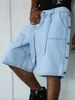 Men's Clothing Summer Casual Style Wide Leg Cargo Shorts Sporty Loose Fit Five Point Street Jeans_mkmklike.com