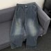 Men's Deconstructed Vintage Jeans – Relaxed Straight-Leg Denim Pants With Artisan Wash (S-3XL, Distressed Blue)_mkmklike.com