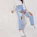 Women's Clothing Trendy Distressed Ripped Jeans For Women Washed Straight Leg Ladies Trousers_mkmklike.com