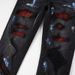 High Street Trendy Men's Jeans Hot Diamond Black Ripped Patch Jeans Stretch Men's Trendy Men's Pants_mkmklike.com