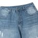 Washed Denim Long Men Punk Side Pleated Design Scimitar Wide Leg Distressed Frayed Dad Pants Trendy_mkmklike.com