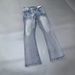 Men's Clothing Paris Style Flared Lost Videotape Ice Blue Washed Damaged Flared Jeans Clean Fit Style_mkmklike.com