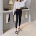 American-style Black Flared Jeans For Women, New Spring Collection, Slim-fit, Stretchy Bell-bottom Pants, High-waisted,_mkmklike.com