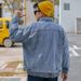 Trendy Men's Autumn Winter New Item Plus Size Jacket, Loose Fit With Fat And Oversized Bat Sleeves, Denim Jacket For Men_mkmklike.com