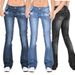 Women's Tight Elastic Tassel Flared Pants Solid Color Jeans Supply Denim Trousers For Ladies_mkmklike.com
