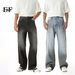 EF JEANS | 2025 Spring New American Retro Old Dirty And Smudged Straight Washed Jeans Tide_mkmklike.com