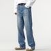 American Environmentally Friendly Fabric Retro Classic Retro Blue Jeans Men's High Street Trendy Brand Loose Straight Youth Casual Trousers_mkmklike.com