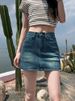 K New Denim Short Skirt With High Waist For Slimming, Spicy Girl With Hip Hugging Half Body Skirt_mkmklike.com