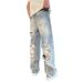 Men's Distressed Straight Leg Jeans | Vintage Relaxed Fit Ripped Denim Pants | Summer Casual Streetwear_mkmklike.com
