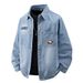 Men's Clothing Printed Denim Jacket Men's Autumn New Foreign Trade Loose Letter Long Sleeved Top Trendy Casual Men's Jacket_mkmklike.com