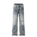 Men's Clothing High Street Washed Loose Wide Leg Large Hole Silhouette Flared Stacked Jeans Jeans_mkmklike.com