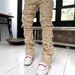 2025 Clothing Patch Multi Color Slim Fit Micro La Jeans Trendy Men's High Street Pants_mkmklike.com
